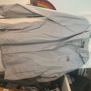 Gray Northface windbreaker